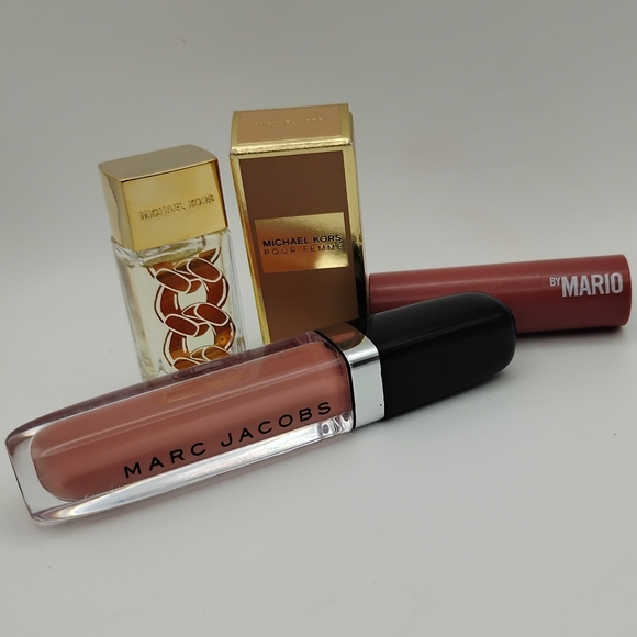 Makeup By Mario Lip Plumping Serum, Marc Jacobs Lip Gloss, & MK Pour Femme - Picture 2 of 6